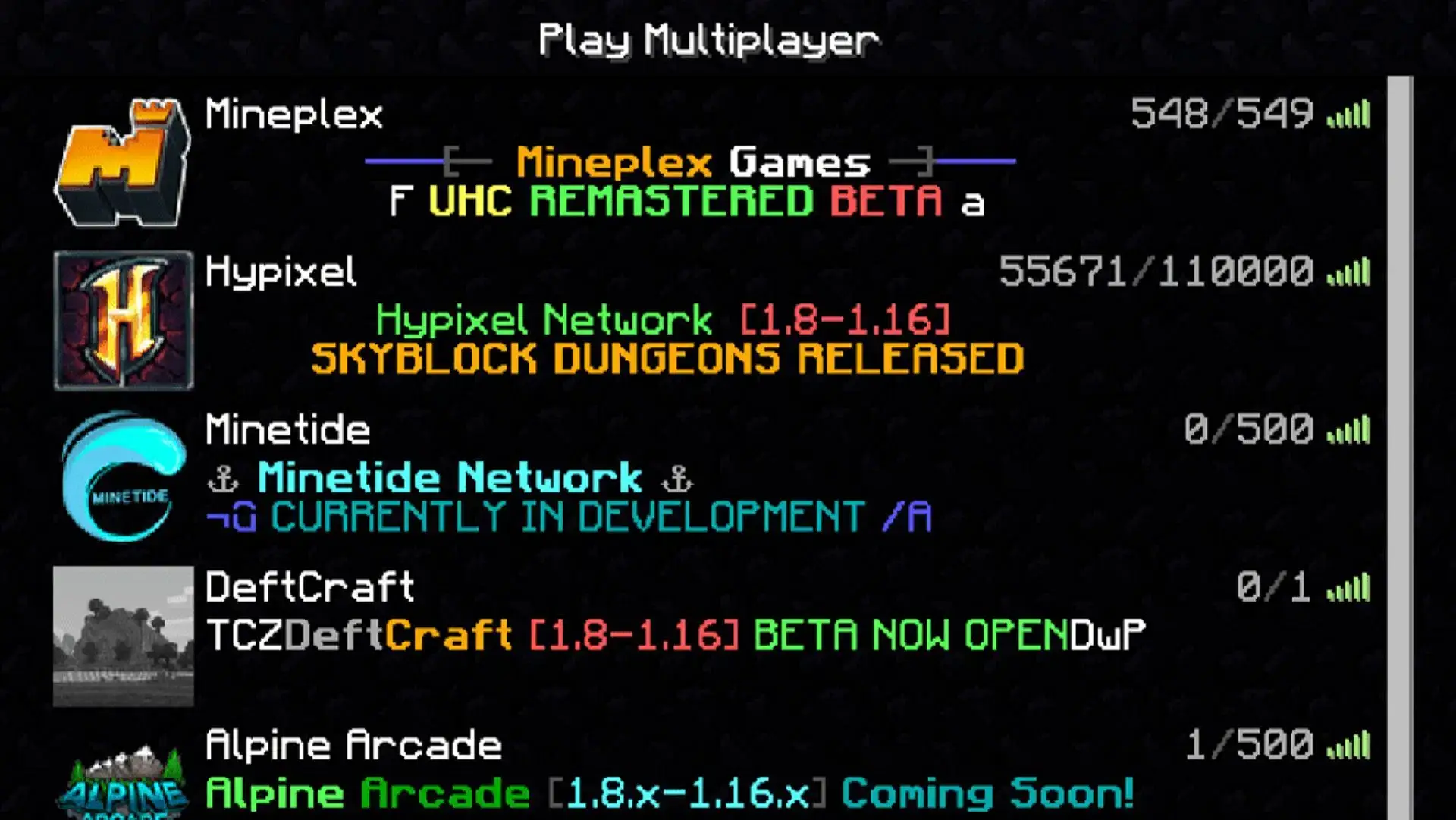 Minecraft Servers