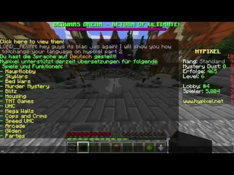 Hypixel Language Change Guide