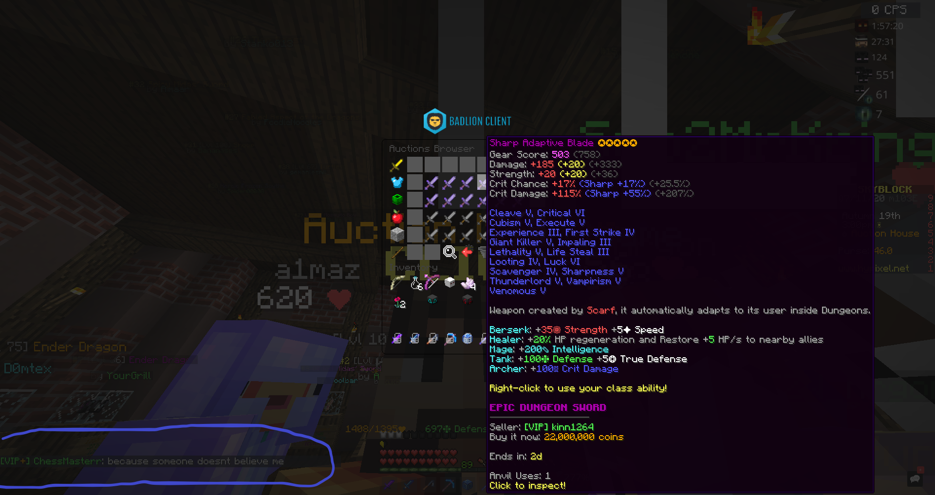 Adaptive Blade in Hypixel Skyblock Minecraft Everything to Know